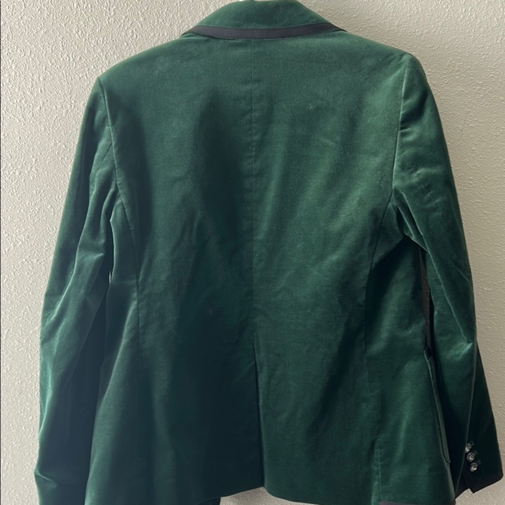 Kate Spade Green Velvet Blazer Classic Suit Jacket - Picture 9 of 11